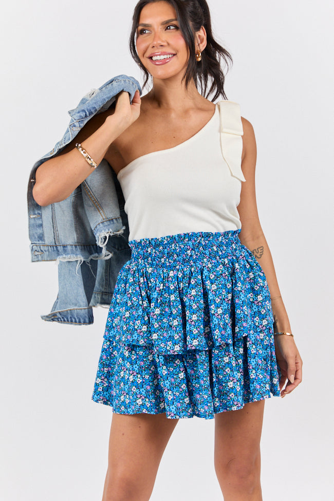 Breezy Navy Floral Tiered Skort SALE-Sunny Prom