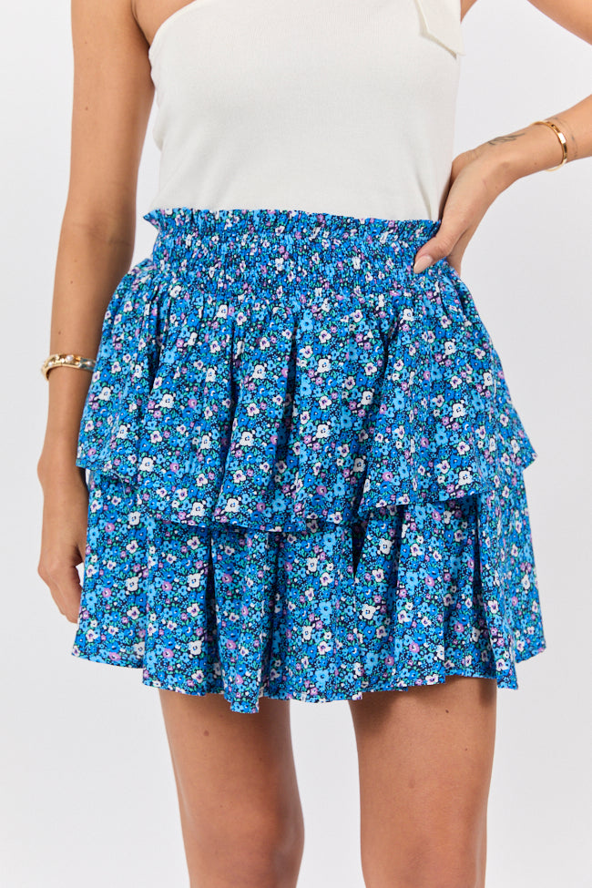Breezy Navy Floral Tiered Skort SALE-Sunny Prom