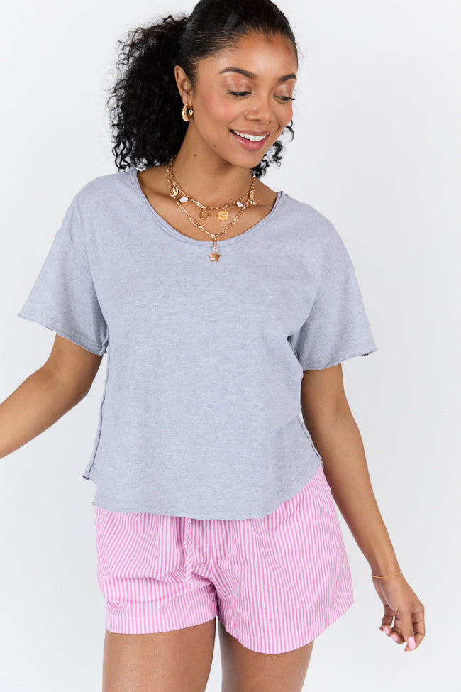 Firm Foundation Grey Scoop Neck Tee SALE-Sunny Prom