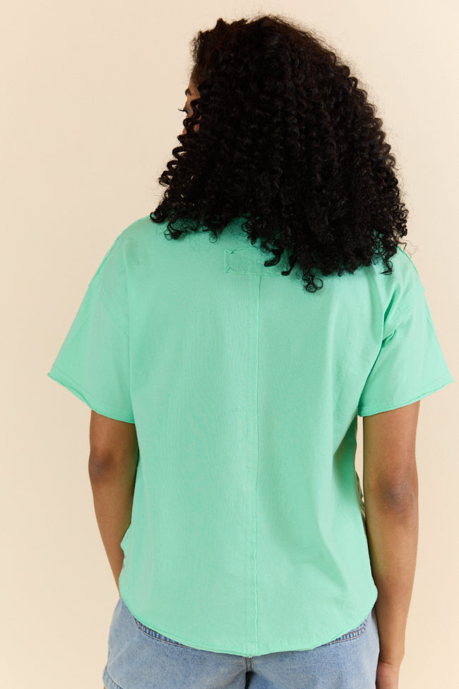 Firm Foundation Green Scoop Neck Tee FINAL SALE-Sunny Prom