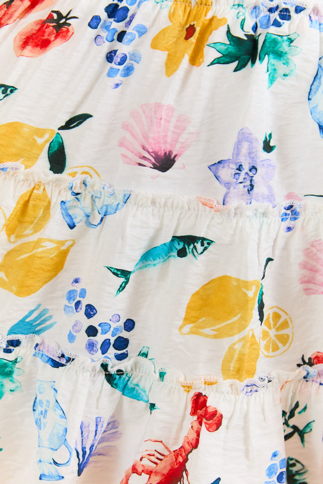 Through The Garden Ivory Multi Icon Mini Skort FINAL SALE-Sunny Prom