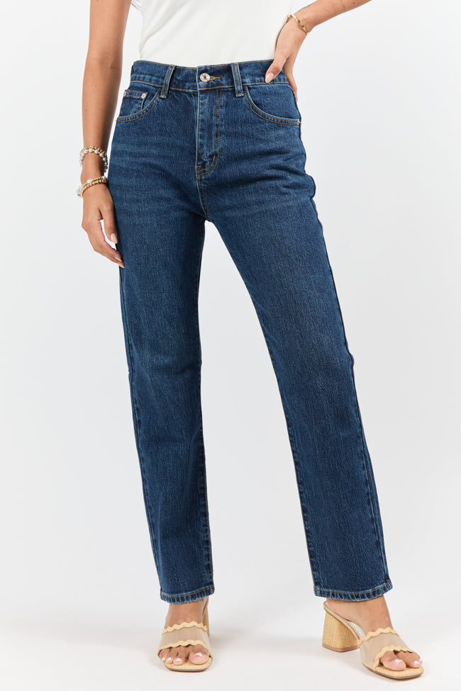 Millie Dark Wash Straight Leg Jeans SALE-Sunny Prom
