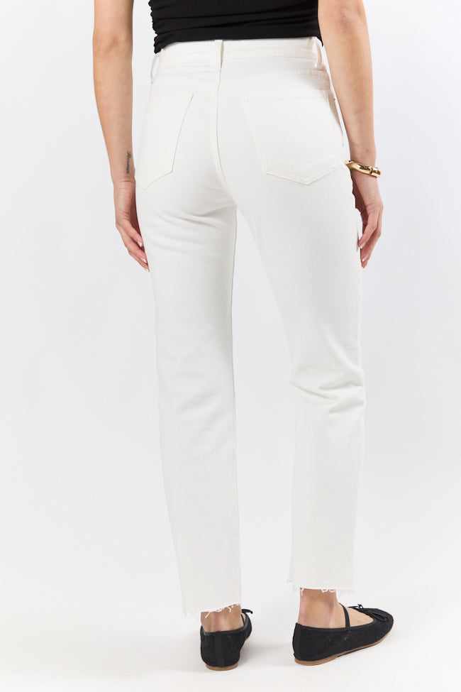 Westin White Straight Leg Raw Hem Jeans-Sunny Prom