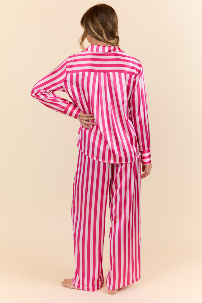 That's Our Secret Striped Satin Pajama Set SALE-Sunny Prom
