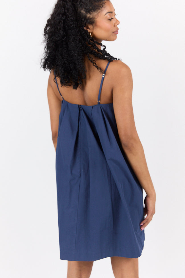 No Looking Back Navy Button Front Dress SALE-Sunny Prom