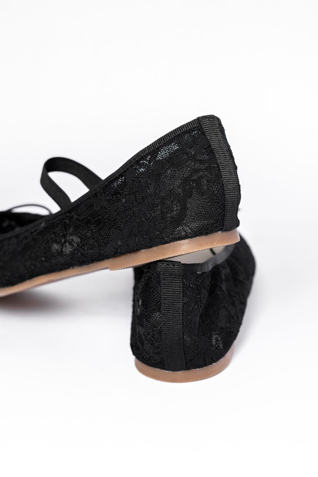 Brielle Black Lace Ballet Flats FINAL SALE-Sunny Prom