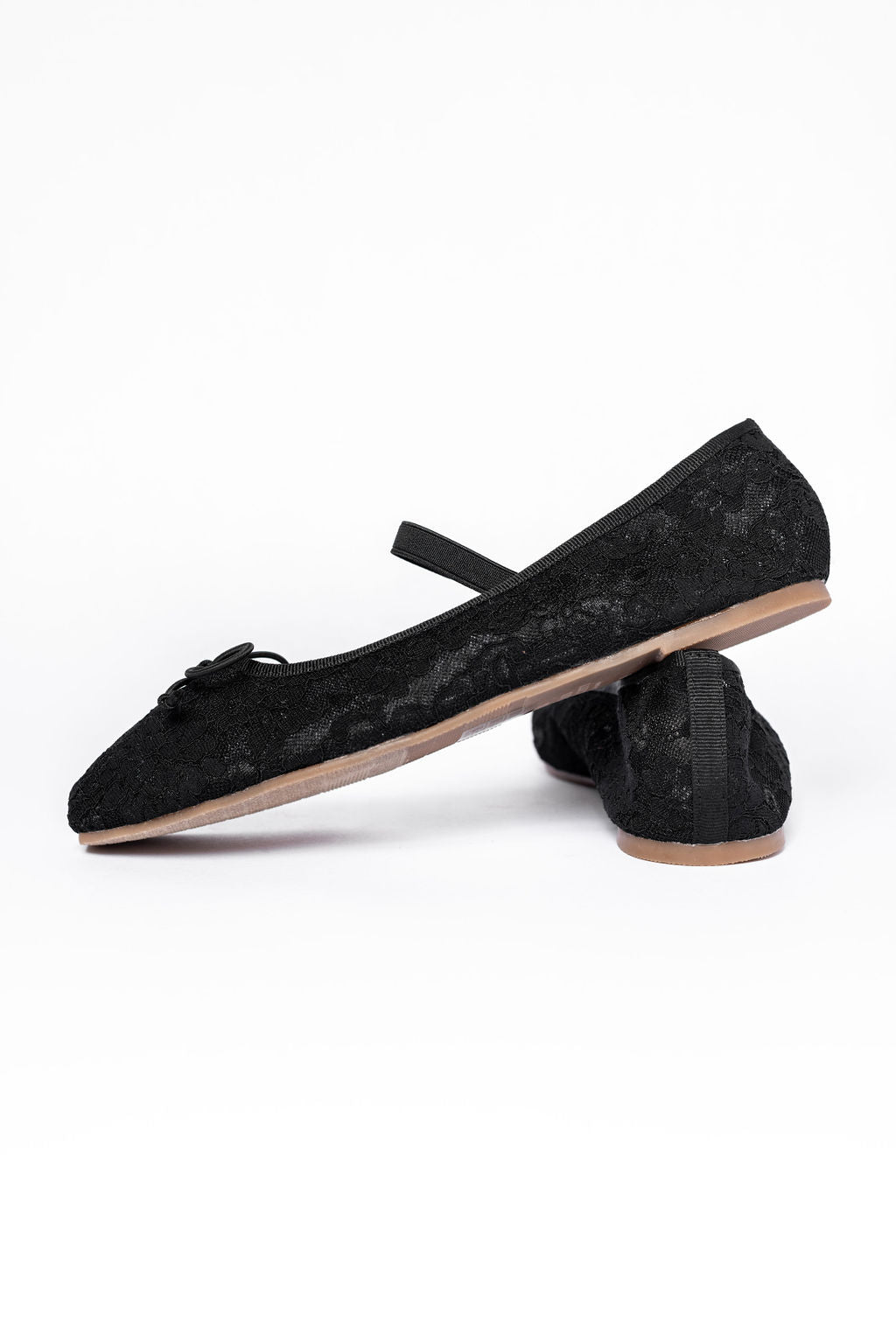 Brielle Black Lace Ballet Flats FINAL SALE-Sunny Prom