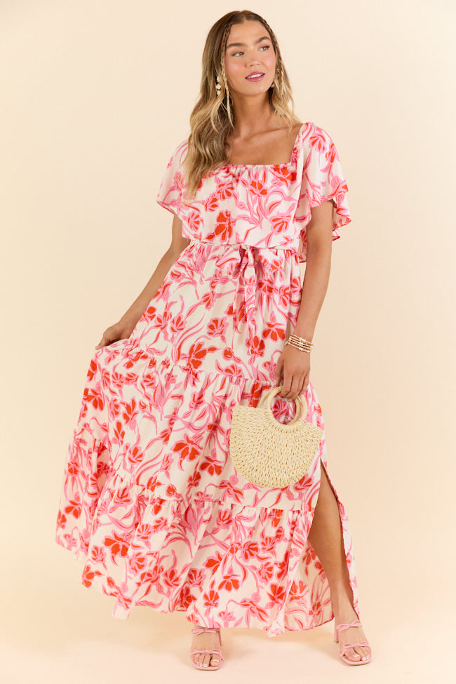 Feeling Just Fine Pink and White Maxi Dress FINAL SALE-Sunny Prom