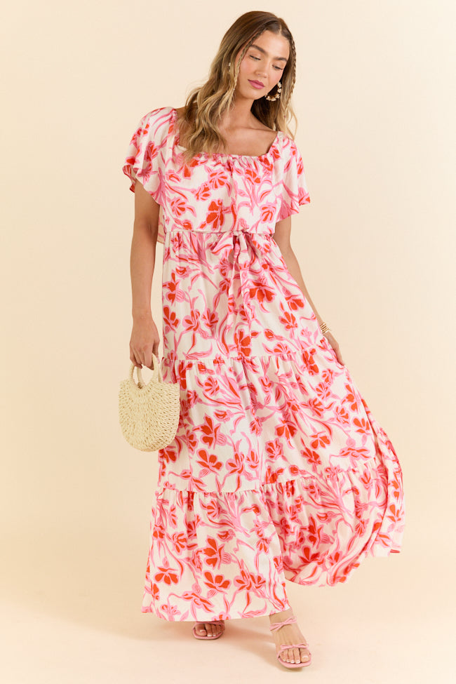 Feeling Just Fine Pink and White Maxi Dress FINAL SALE-Sunny Prom