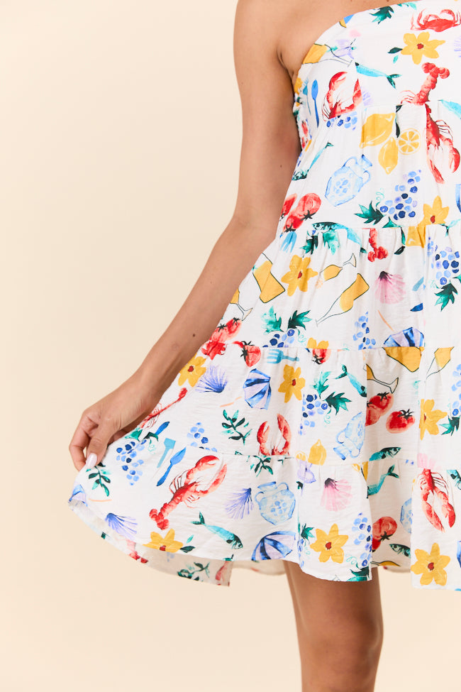 Sweet Thing Summer Girl Dinner Strapless Printed Mini Dress FINAL SALE-Sunny Prom