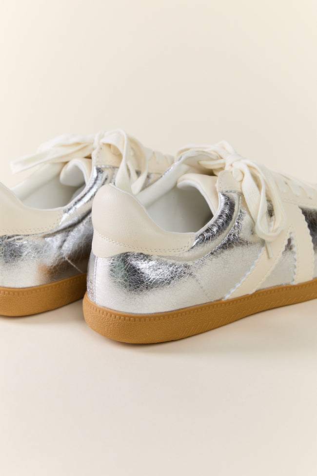 Klaire Metallic Silver Sneakers SALE-Sunny Prom