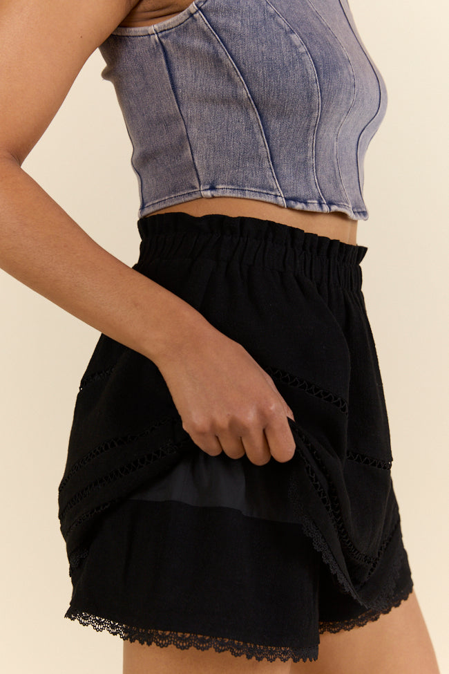 Highway Harmony Woven Black Skort SALE-Sunny Prom