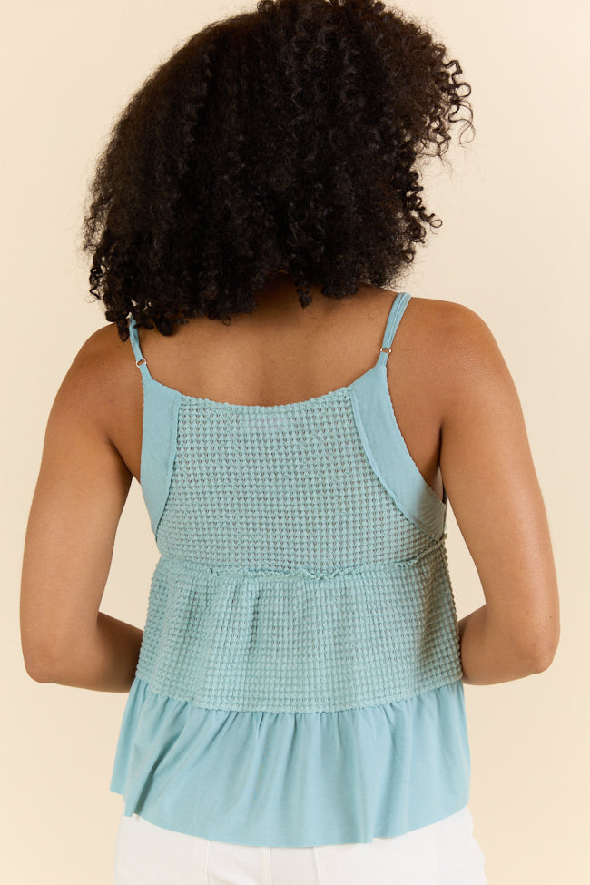 Plain And Simple Blue Knit Tank SALE-Sunny Prom