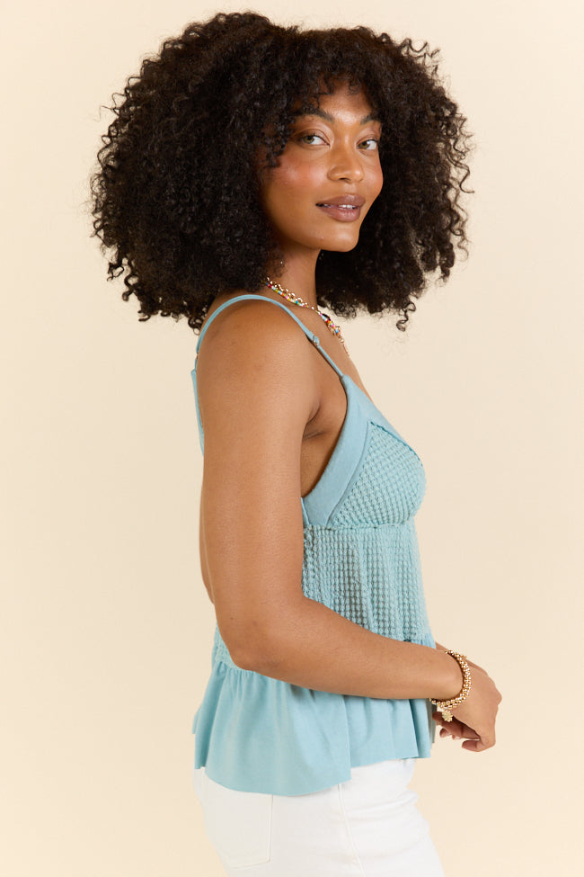 Plain And Simple Blue Knit Tank SALE-Sunny Prom