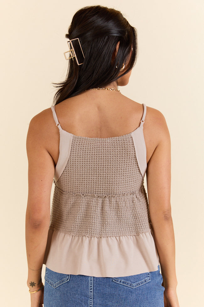Plain and Simple Tan Knit Tank FINAL SALE-Sunny Prom