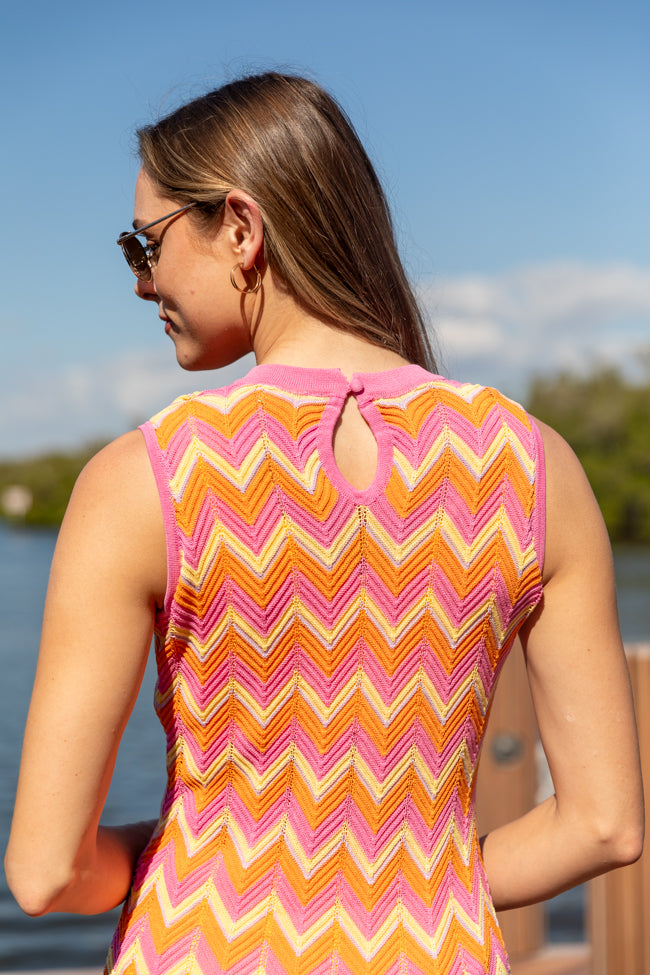 Beach Bound Multi Chevron Knit Dress SALE-Sunny Prom