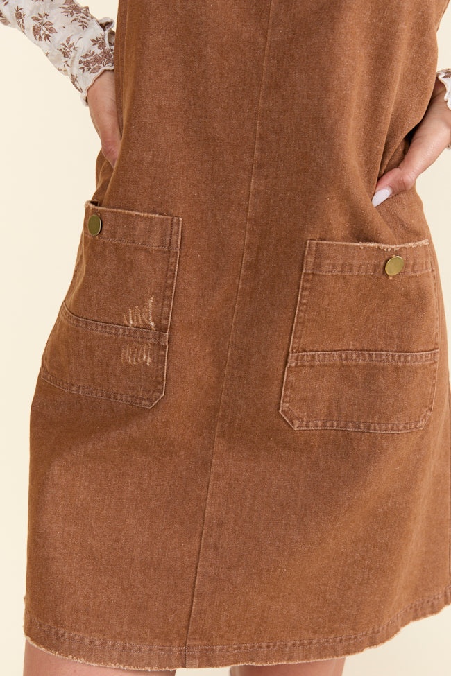 The Anissa Brown Overall Dress Holley Gabrielle X Sunny Prom-Sunny Prom