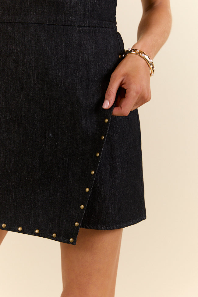 Pretty Heart Black Denim Strapless Romper SALE-Sunny Prom