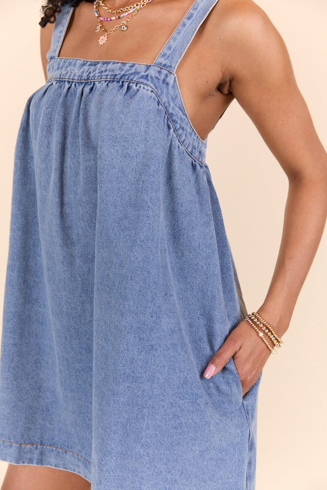 Always Around Denim Babydoll Dress-Sunny Prom