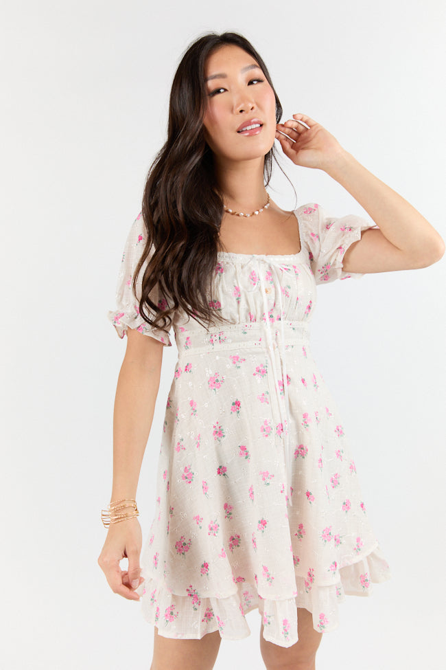 Floral Whisper Ivory Floral Dress SALE-Sunny Prom