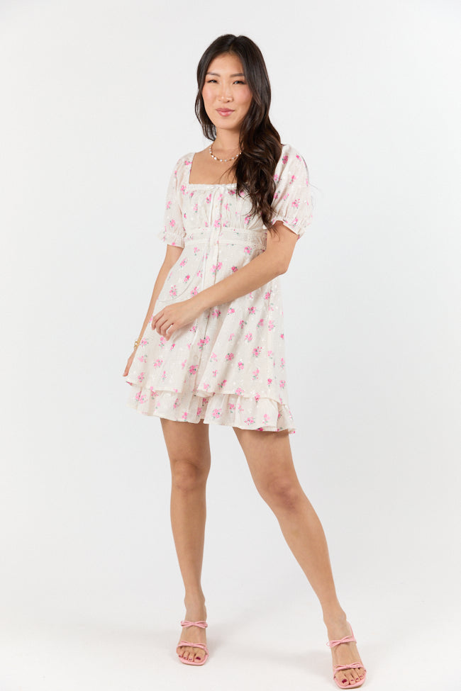 Floral Whisper Ivory Floral Dress SALE-Sunny Prom