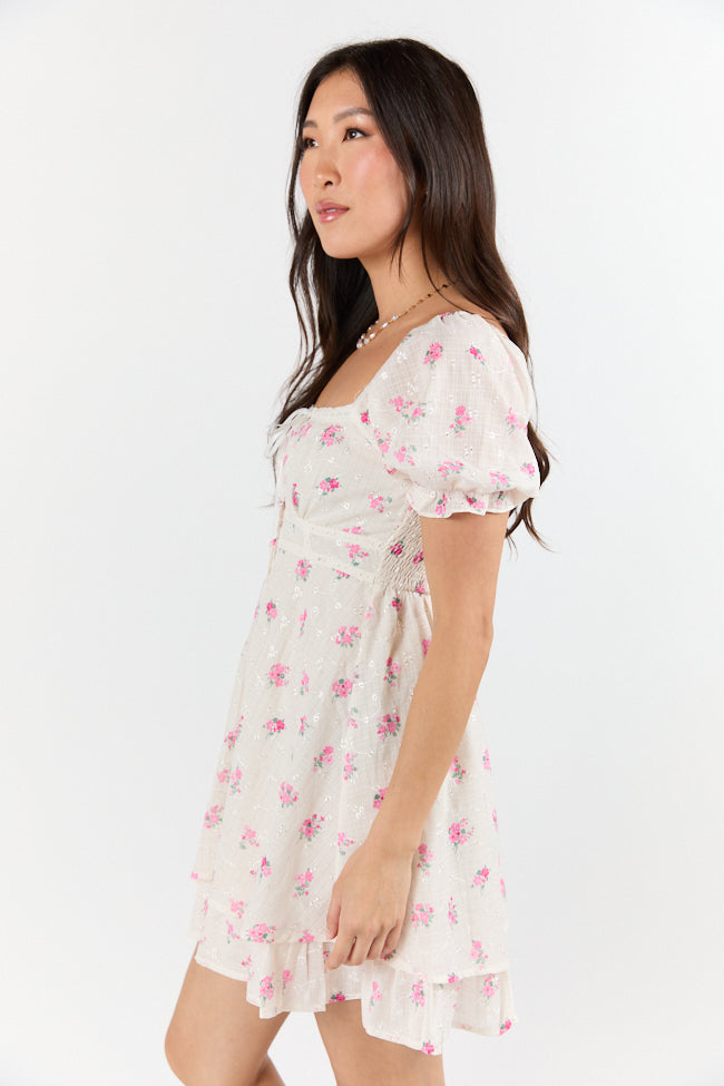 Floral Whisper Ivory Floral Dress SALE-Sunny Prom