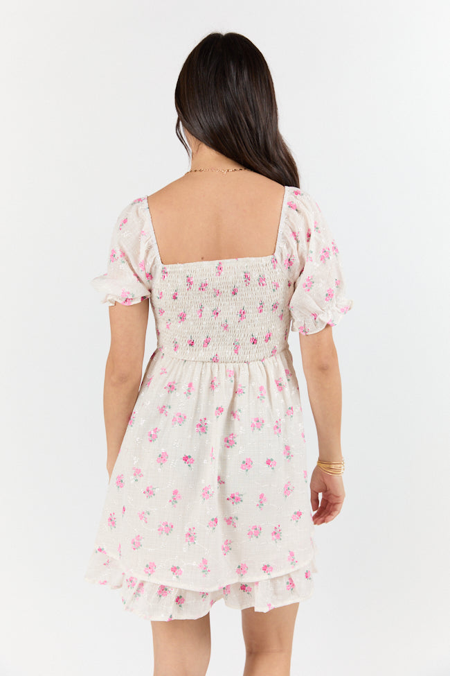 Floral Whisper Ivory Floral Dress SALE-Sunny Prom