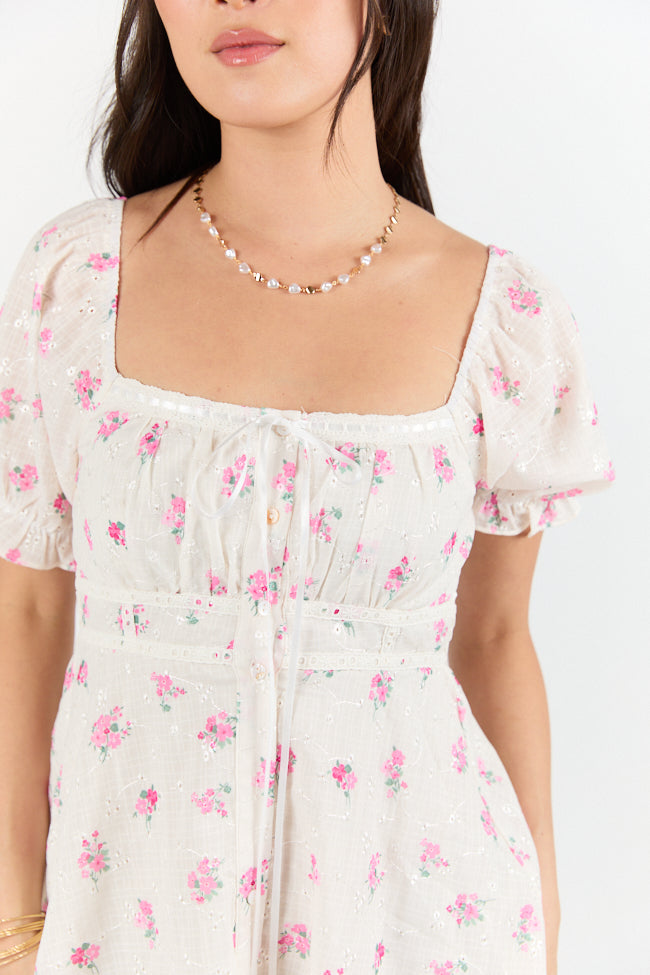 Floral Whisper Ivory Floral Dress SALE-Sunny Prom