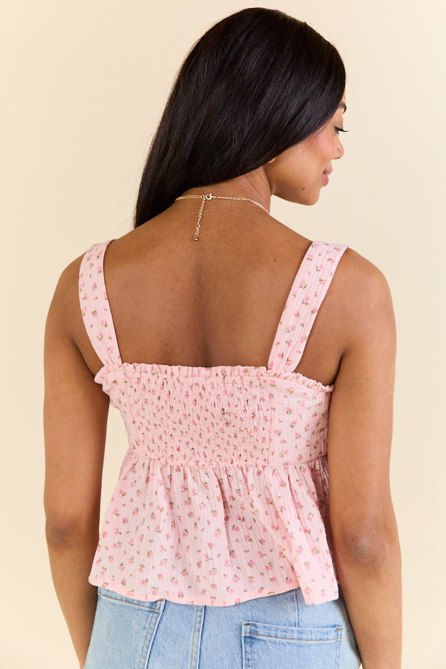 Floral Daydream Pink Floral Woven Tank FINAL SALE-Sunny Prom