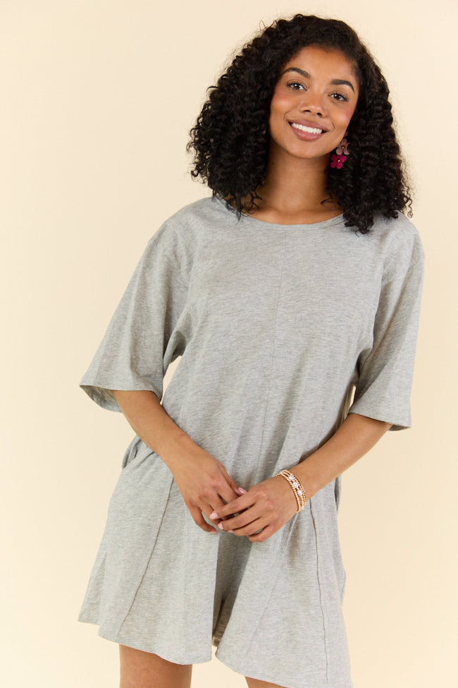 Something Different Grey Knit Romper SALE-Sunny Prom