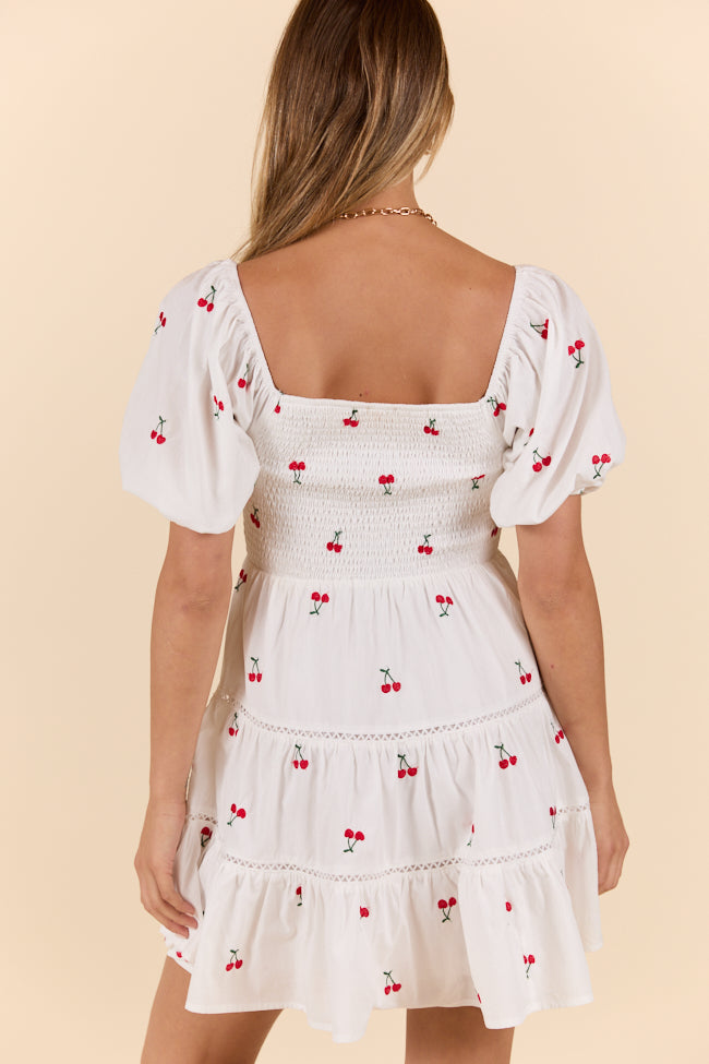 Cherry To My Cola Embroidered Ivory Dress FINAL SALE-Sunny Prom