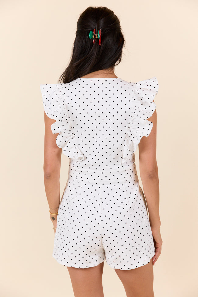 Dot The I Polka Dot Romper FINAL SALE-Sunny Prom