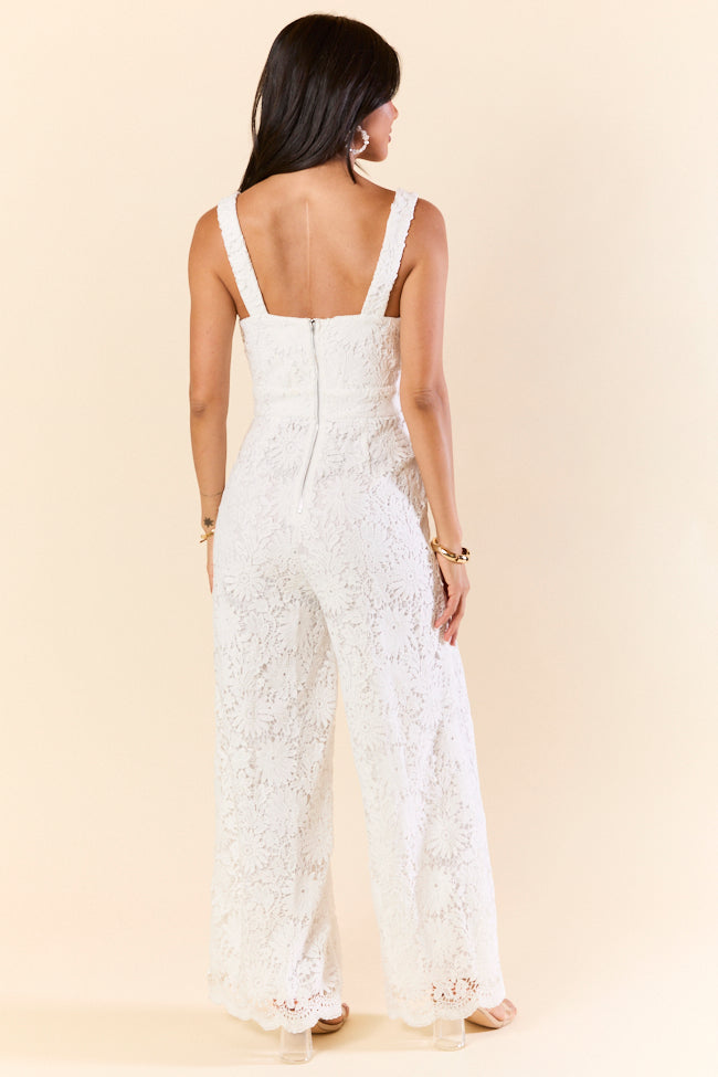 Pure Elegance White Lace Jumpsuit FINAL SALE-Sunny Prom