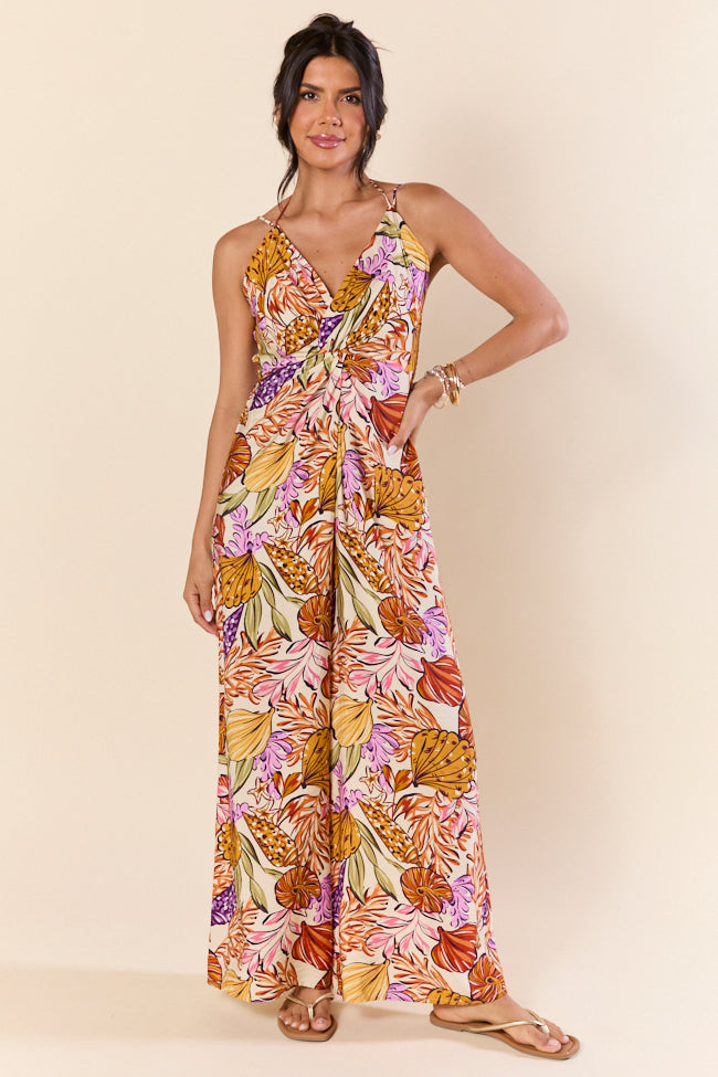 Lush Tropics Tropical Print Jumpsuit FINAL SALE-Sunny Prom