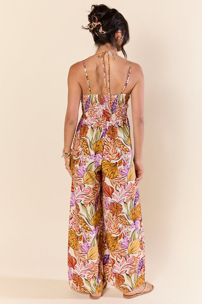 Lush Tropics Tropical Print Jumpsuit FINAL SALE-Sunny Prom