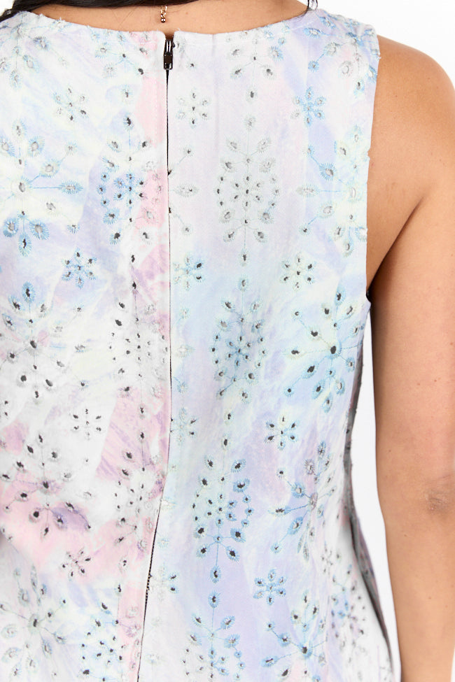 Turn Back Time Tie Dye Eyelet Dress FINAL SALE-Sunny Prom