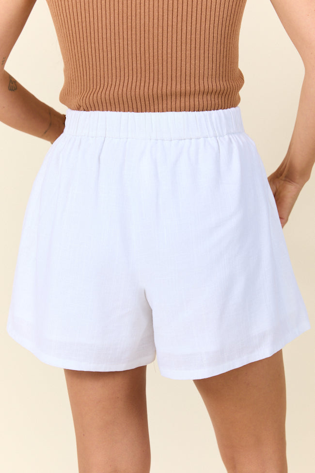All Along White Pleated Shorts FINAL SALE-Sunny Prom