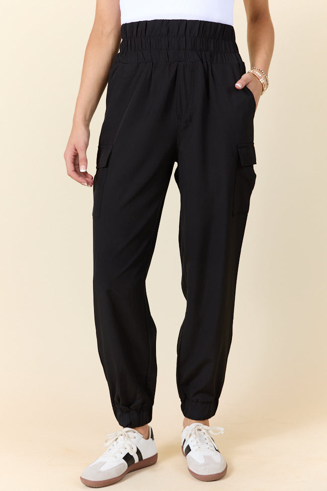 In Motion Black Cargo Active Pants SALE-Sunny Prom