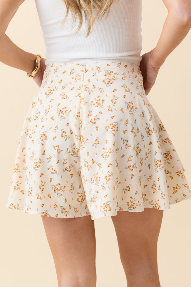 Tonya Orange Floral Skort-Sunny Prom