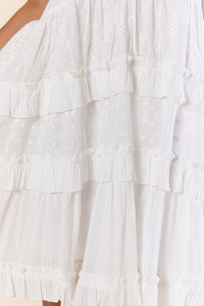 Pure Charm White Ruffle Babydoll Dress FINAL SALE-Sunny Prom