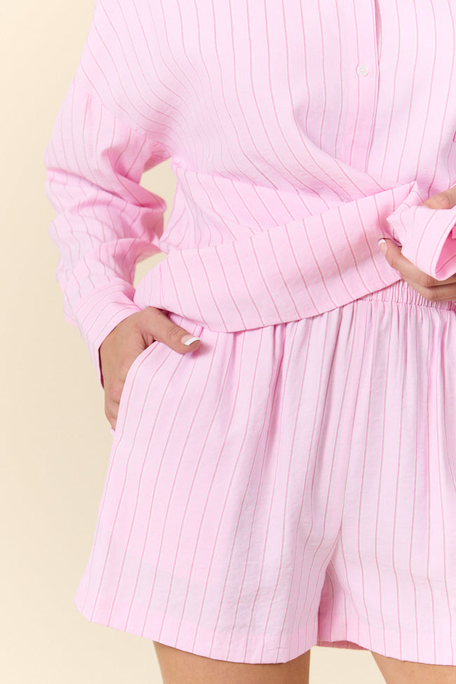 Take It Slow Pink Pinstripe Lounge Set SALE-Sunny Prom