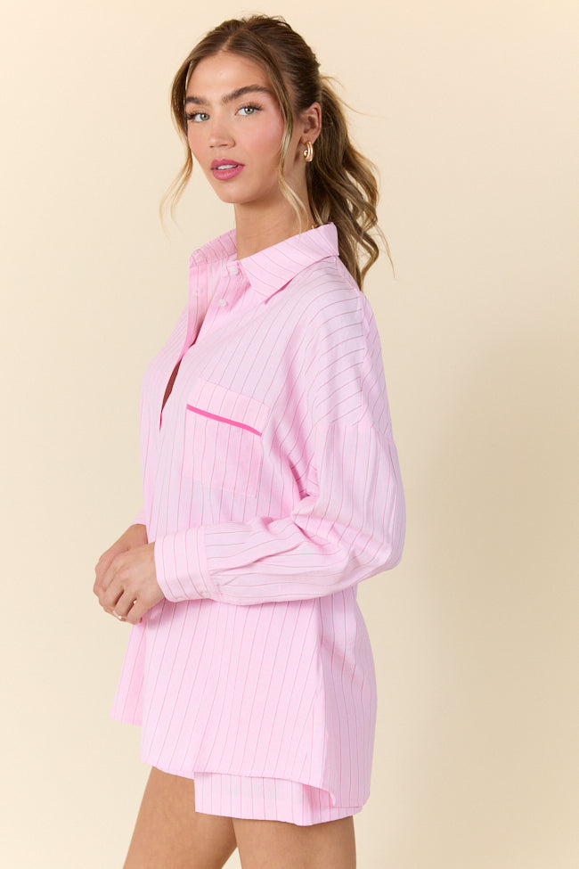 Take It Slow Pink Pinstripe Lounge Set SALE-Sunny Prom