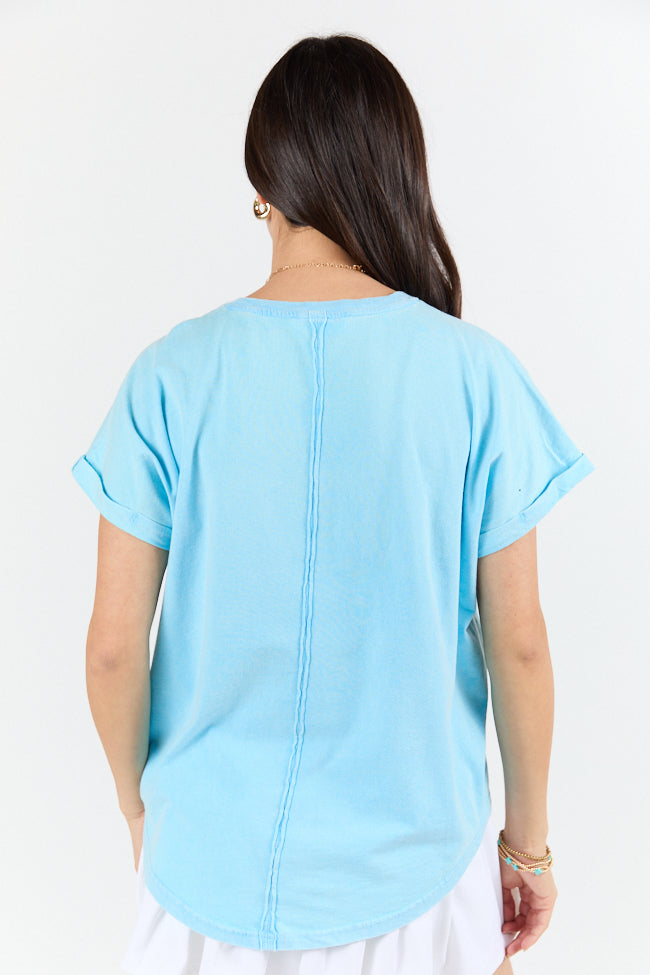 Here You Are Aqua Short Sleeve Tee-Sunny Prom
