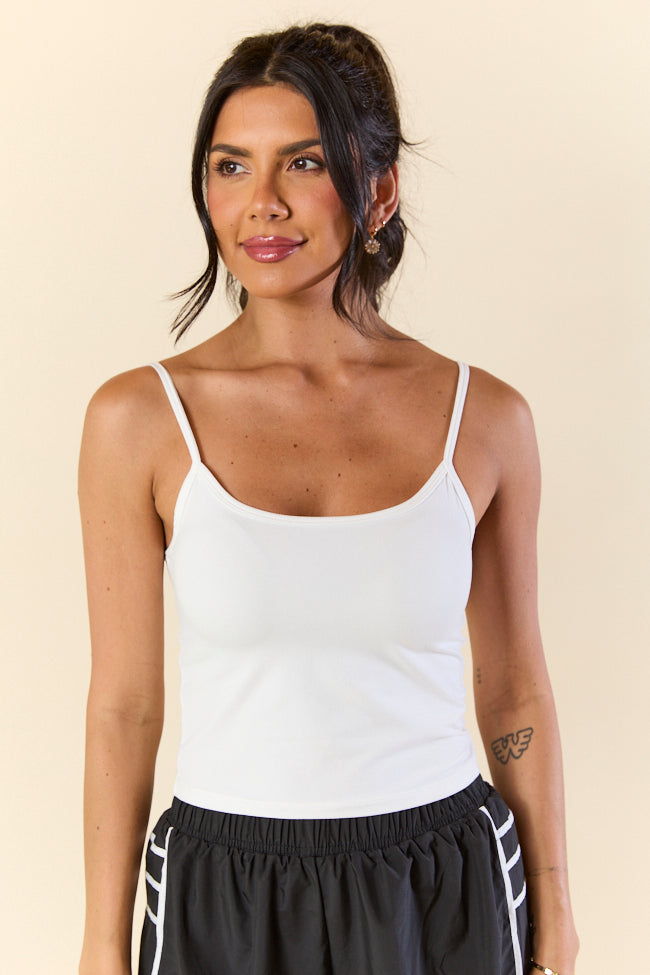 Ballet Bliss White Soft Knit Jersey Camisole-Sunny Prom