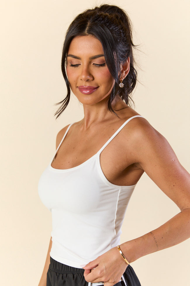 Ballet Bliss White Soft Knit Jersey Camisole-Sunny Prom