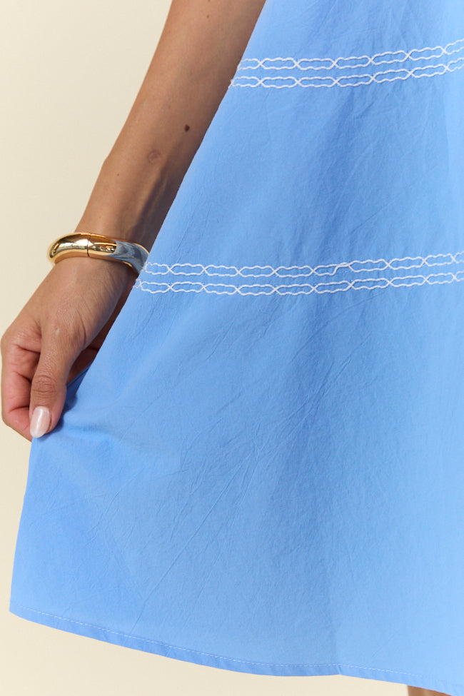 Wonderful Thoughts Blue Bow Tie Mini Dress FINAL SALE-Sunny Prom