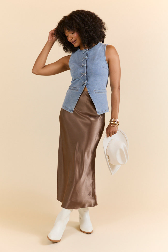 Western Ties Bow Denim Vest-Sunny Prom