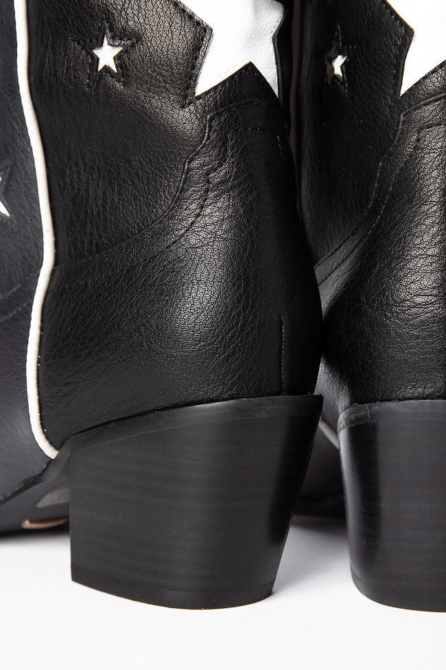 Dollie Black and White Star Boots SALE-Sunny Prom