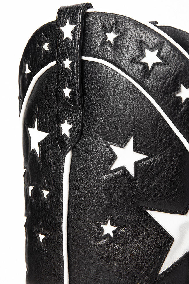 Dollie Black and White Star Boots SALE-Sunny Prom