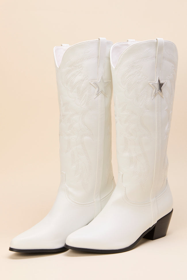 Vicki White Star Western Boots-Sunny Prom